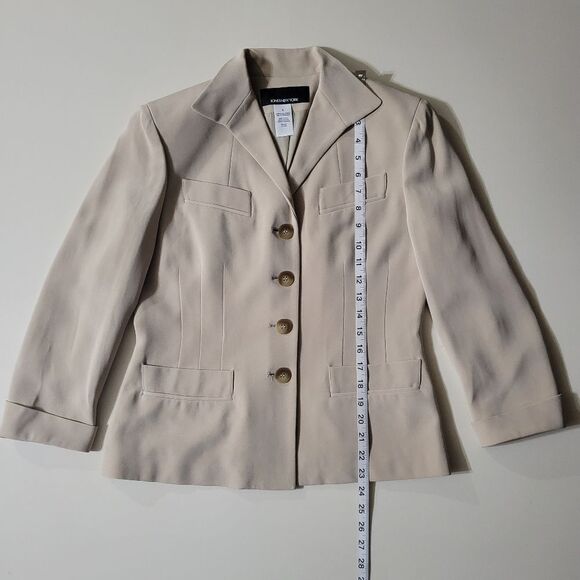 Talbots Women's Creme Silk Fitted Lined Blazer - Picture 4 of 14